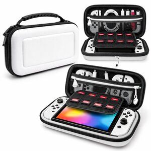White Nintendo Switch OLED Carrying Case Travel Storage NEW